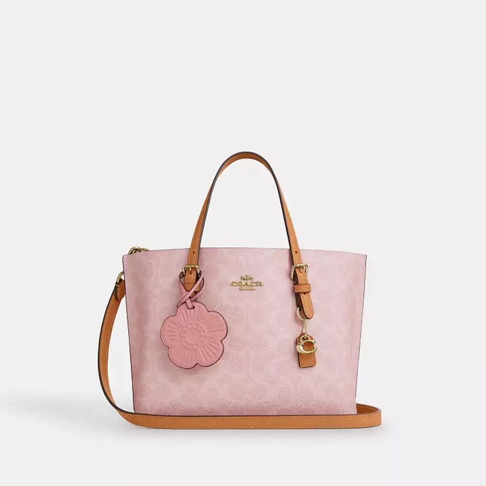 COACH Mollie Tote Bag 25 In Signature Powder Pink NWT - Picture 6 of 8